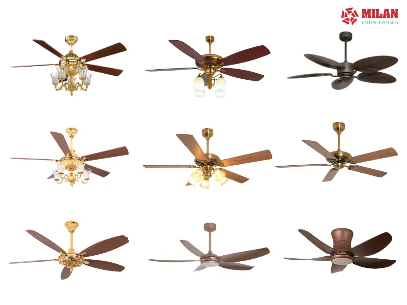 Quạt trần Milan chính hãng với chất liệu cao cấp.